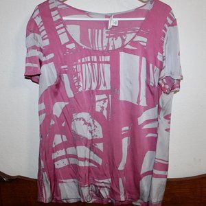 Banana Republic Pink Silky Type Short Sleeve Top Size XL